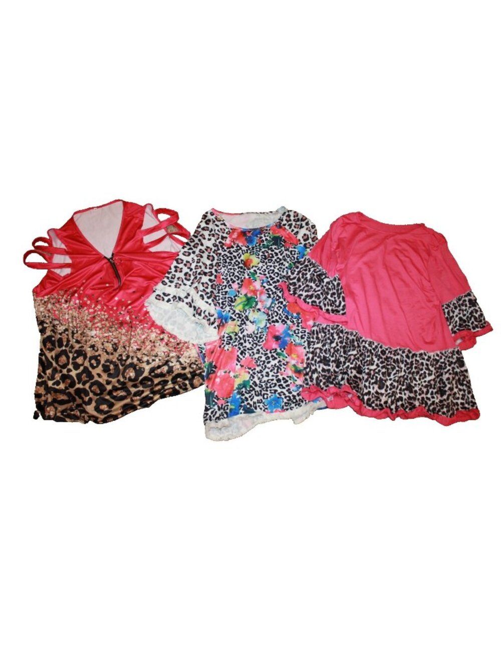 Lot Of 3 Women's Size 1XL Shirts Tops Tank Bright Color Hippie Animal Print NEW